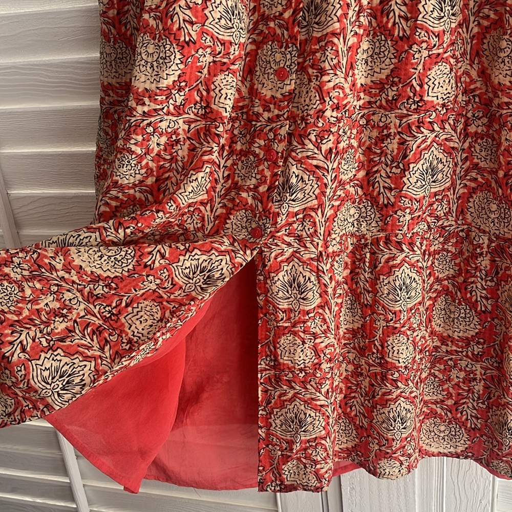ba&sh Red and Gold Patterned Dress - Picture 6 of 14